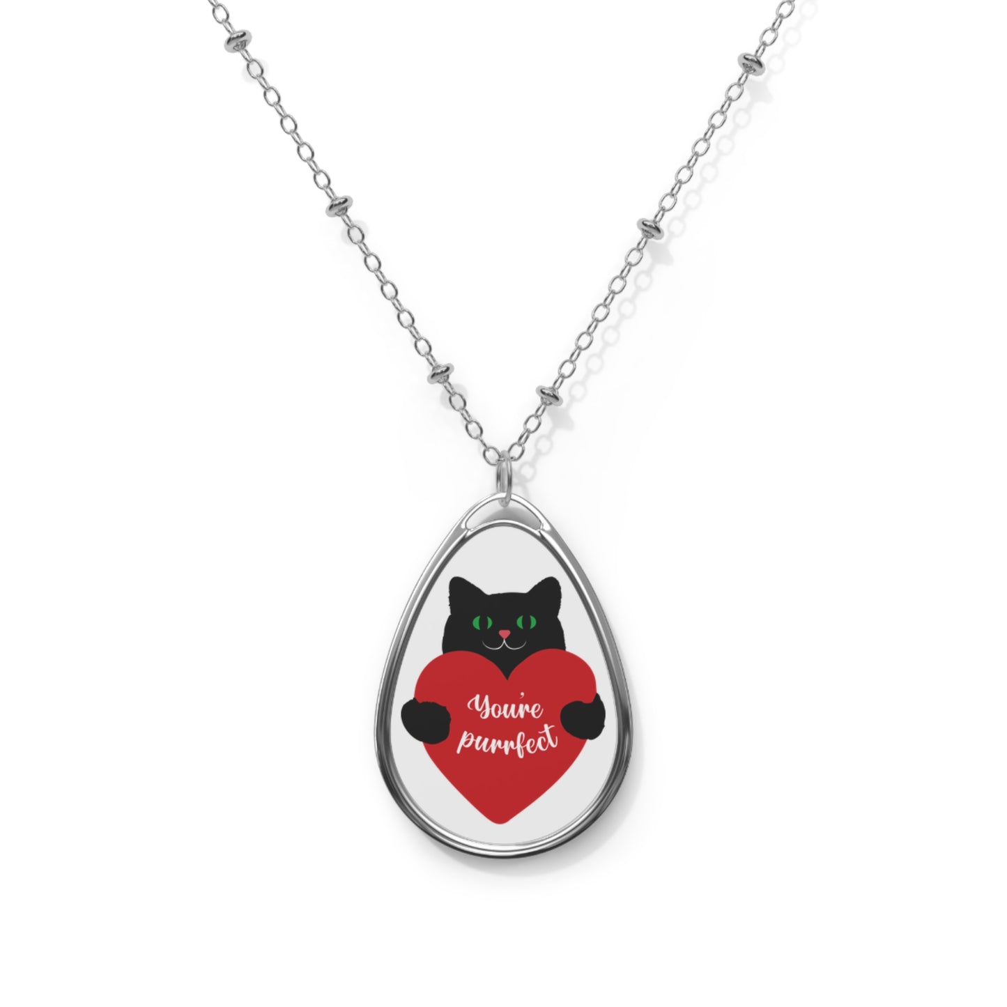 Collier Pendentif Chat Coeur "Tu Es Parfait"