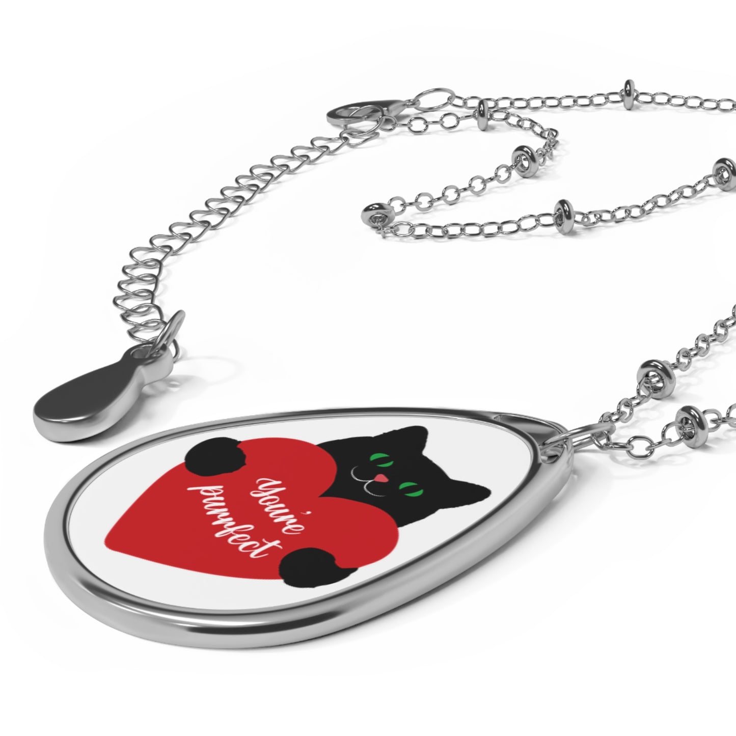 Collier Pendentif Chat Coeur "Tu Es Parfait"